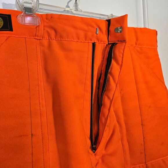 Vtg Blaze Orange Insulated Hunting Pants XL - Picture 4 of 10